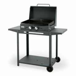 Plancha Gaz Sur Chariot Adela Ardoise V2 260 Avec Couvercle - Le Marquier - Ardoise