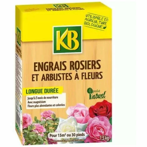 Lot De 3 Engrais Pour Rosiers Et Arbustes à Fleurs KB - 1,5kg 4 Lot De 3 Engrais Pour Rosiers Et Arbustes à Fleurs KB - 1,5kg – Image 2