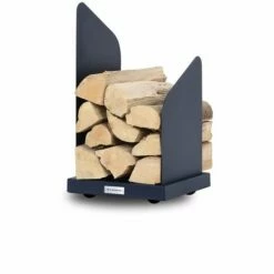 LE MARQUIER - Range-Bûches Fjorden -Avec Roulettes - Acier Peint - Bleu Céleste - Bleu